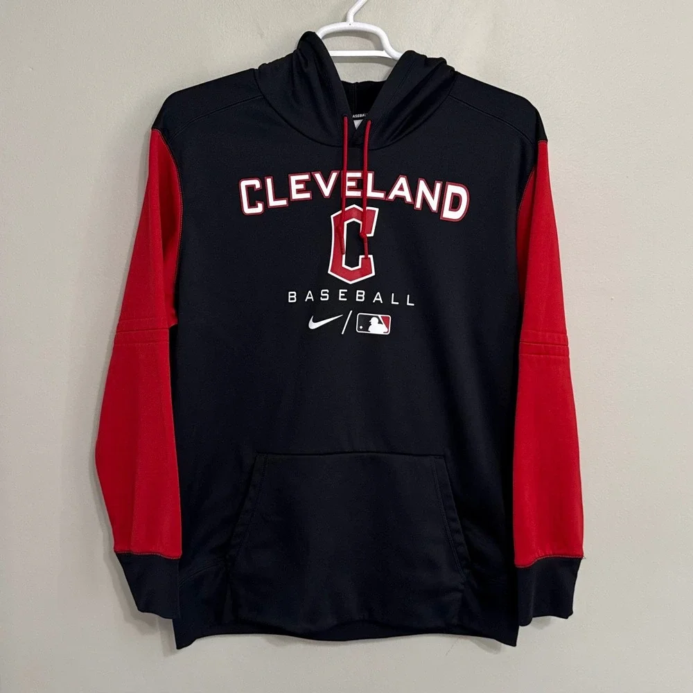 Nike Therma-Fit Men XL Cleveland Guardians Fleece Pullover Hoodie Sweatshirt MLB